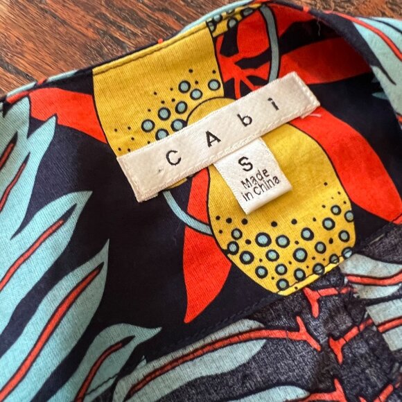 Cabi V-Neck Maxi Dress With Tropical Boho Print & Self-Tie Waist S - Picture 4 of 9